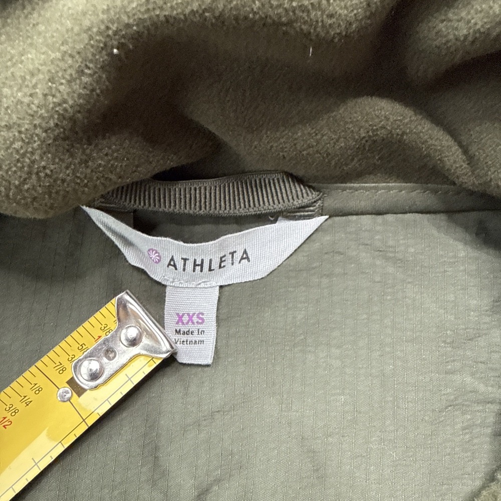 Athleta Jacket Womens Size XXS Green‎ Outlander Full Zip Hybrid Fleece Fitted - Picture 7 of 11